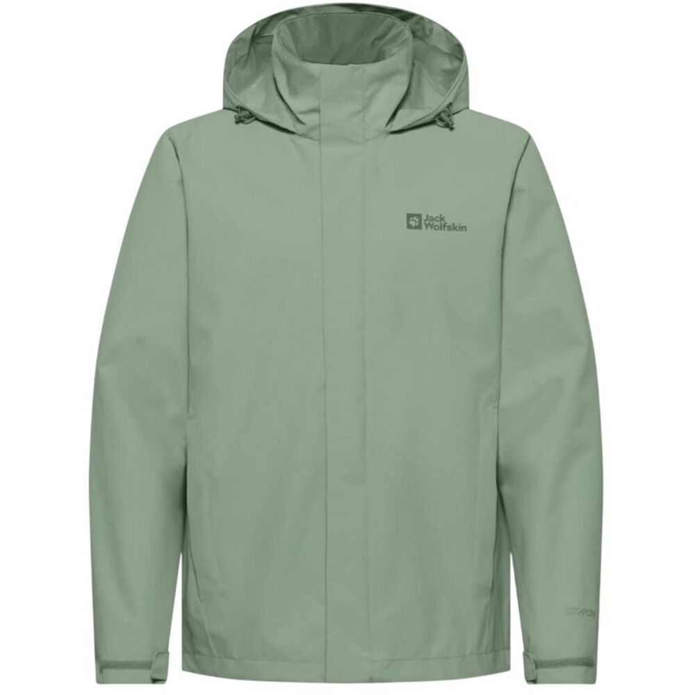 Jack Wolfskin Mens Trailtime Waterproof Jacket / Eucalyptus